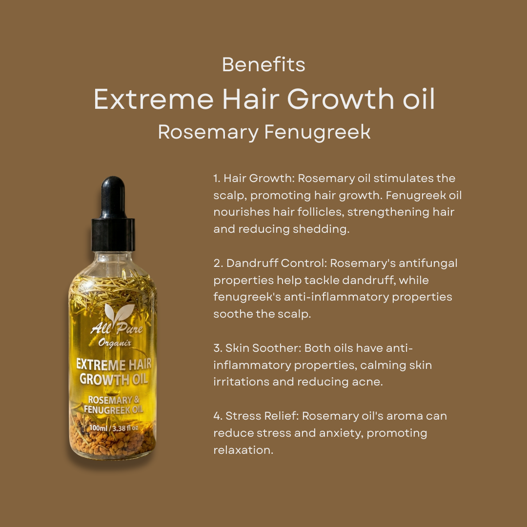 Rosemary & Fenugreek Extreme Hair Growth Oil – 100% Pure & Natural