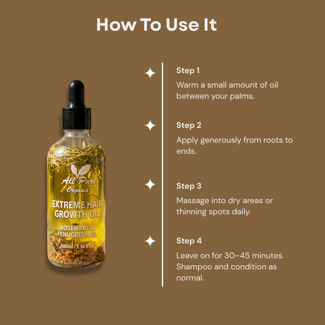 Rosemary & Fenugreek Extreme Hair Growth Oil – 100% Pure & Natural