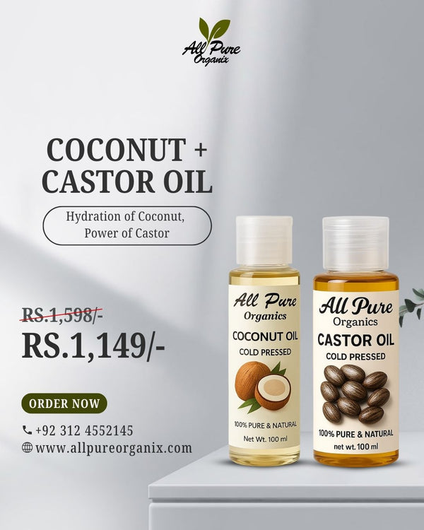 Premium Coconut + Castor Oil Bundle – 100% Pure & Cold-Pressed