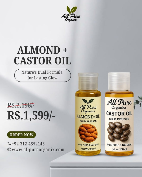 Premium Almond Oil + Castor Oil Bundle – 100% Pure & Cold-Pressed