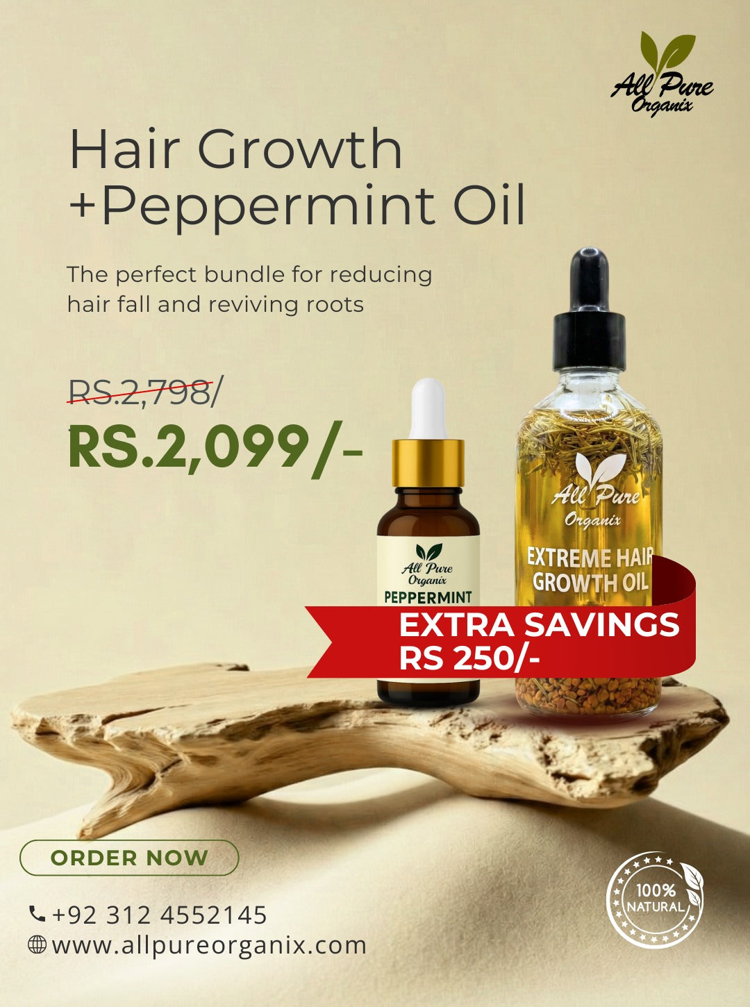 Premium Rosemary & Fenugreek Oil – 100% Pure & Cold-Pressed with Peppermint