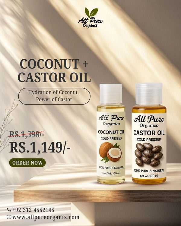 Premium Coconut + Castor Oil Bundle – 100% Pure & Cold-Pressed
