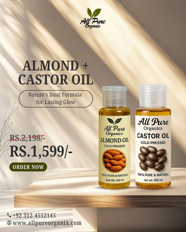 Premium Almond Oil + Castor Oil Bundle – 100% Pure & Cold-Pressed